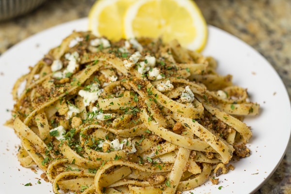 Blue Cheese Pasta with Lemon and Walnuts