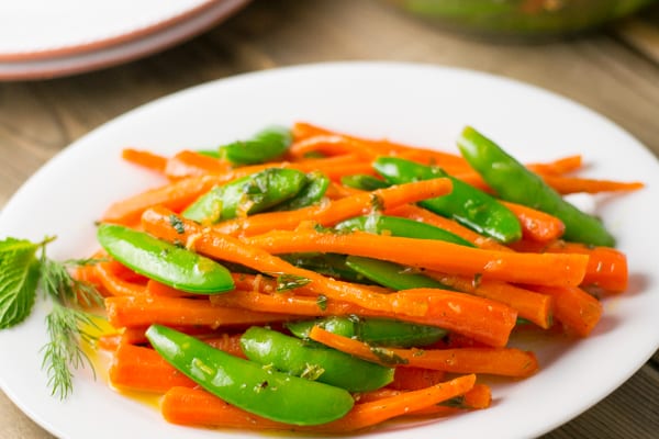 Peas and Carrots with Lemon, Dill, and Mint