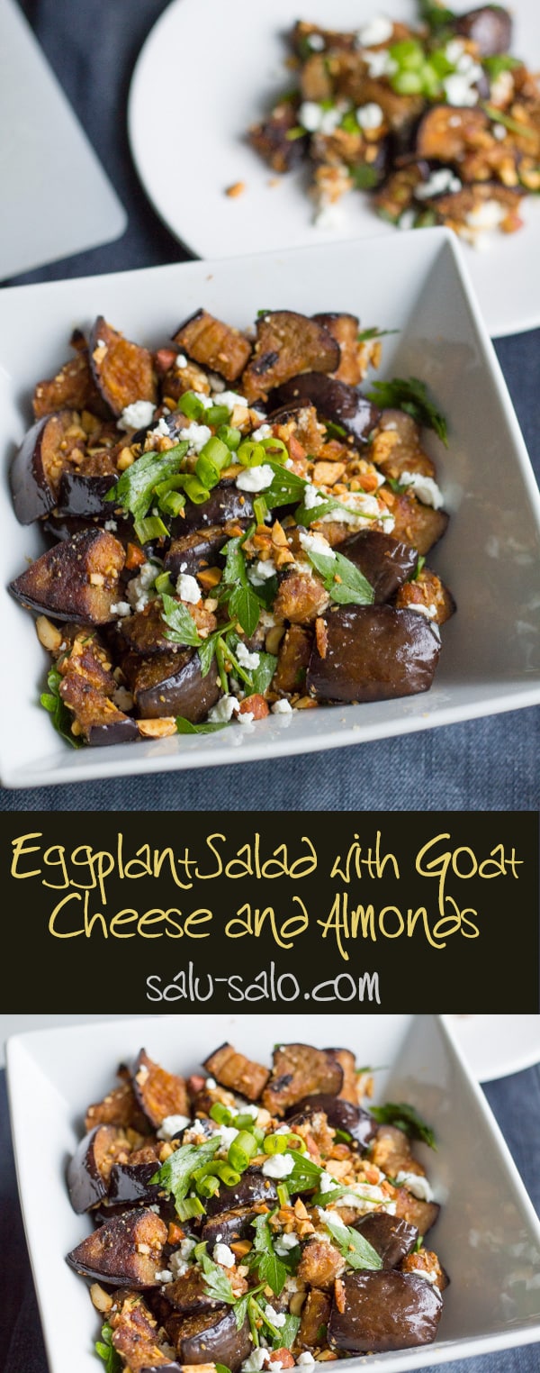 Eggplant Salad with Goat Cheese and Almonds