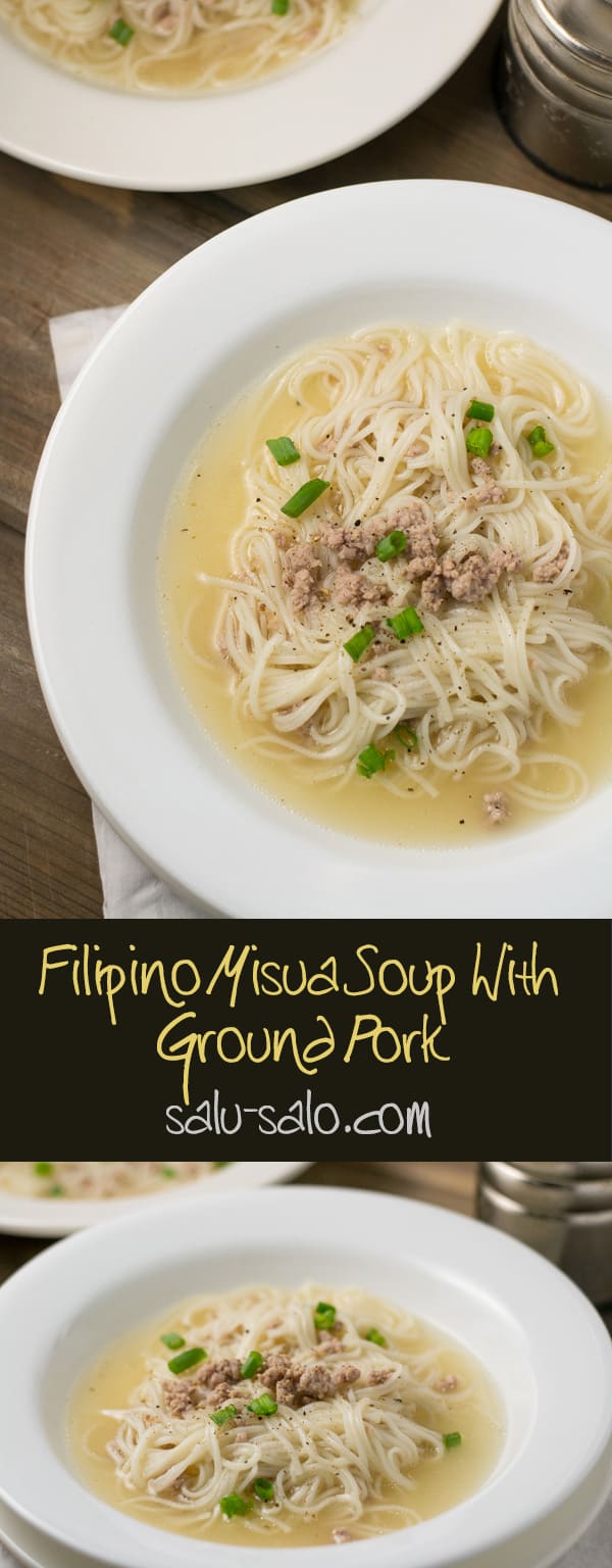 Misua Soup with Ground Pork - Salu Salo Recipes