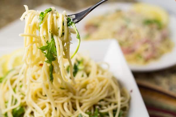 Pasta with Prosciutto, Lemon, and Arugula