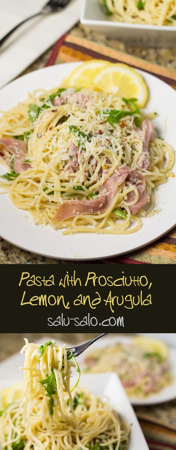 Pasta with Prosciutto, Lemon, and Arugula