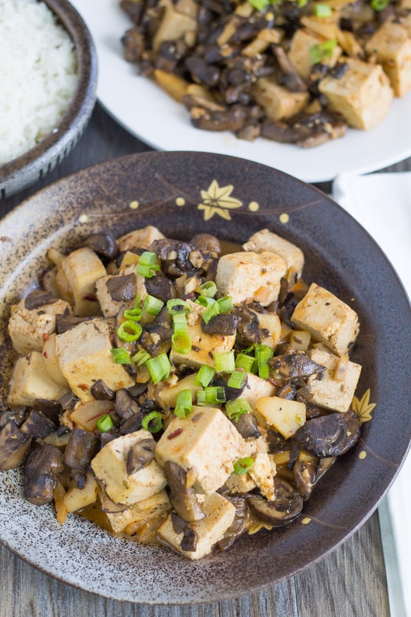 Chinese Braised Tofu and Mushrooms