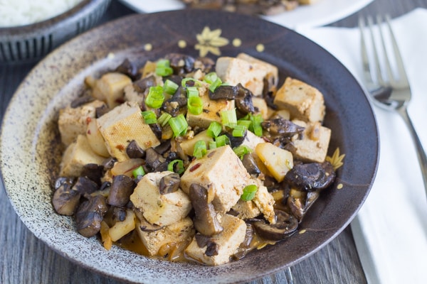 Chinese Braised Tofu and Mushrooms