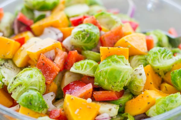 Roasted Veggie Salad with Avocado Dressing