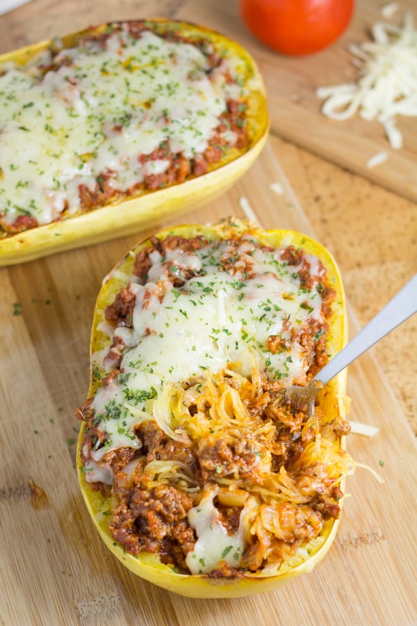 Baked Spaghetti Squash With Tomato Meat Sauce Salu Salo Recipes