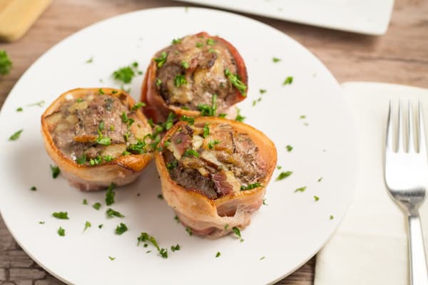 Bacon Wrapped Mini Meatloaf