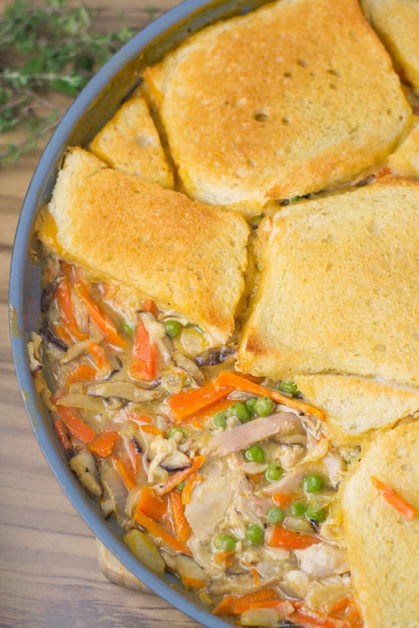 Skillet Chicken Mushroom Pot Pie