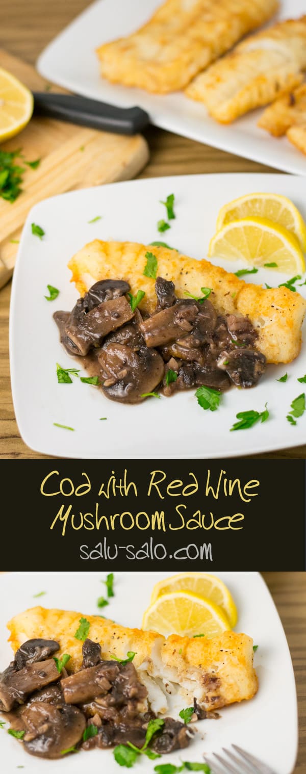 Cod With Red Wine Mushroom Sauce Salu Salo Recipes 