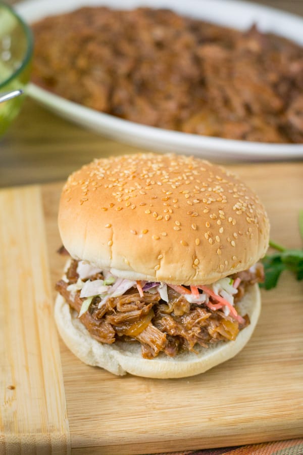 Slow Cooker Ginger Ale Pulled Pork Sandwich