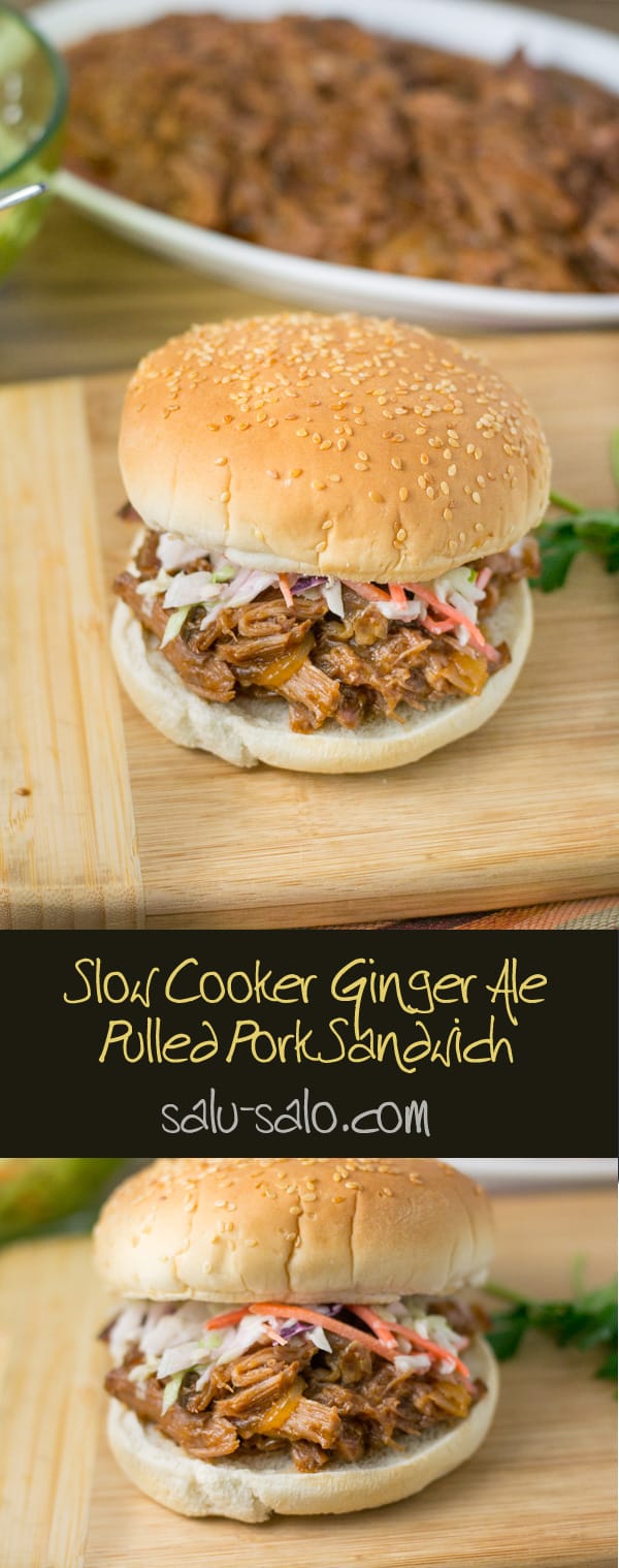  Slow Cooker Ginger Ale Pulled Pork Sandwich