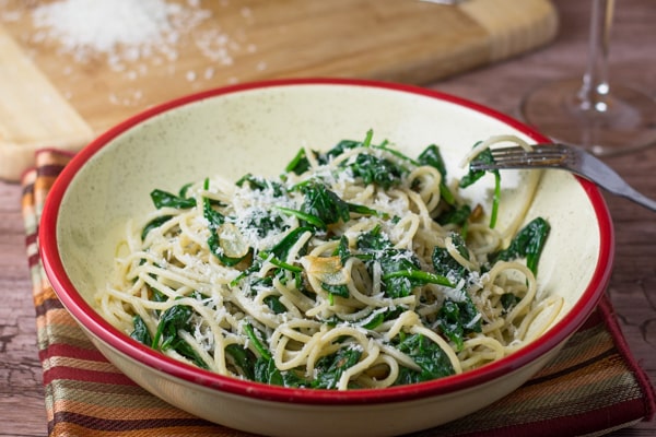 Garlic Spinach Spaghetti