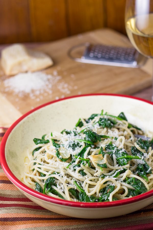 Garlic Spinach Spaghetti