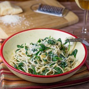 Garlic Spinach Spaghetti