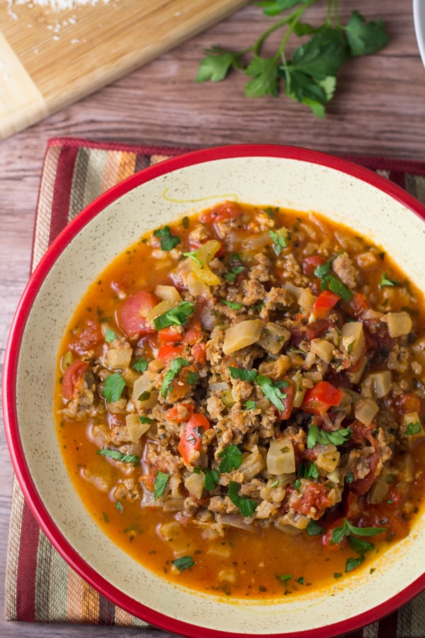 Sausage Stew with Eggplant and Celery