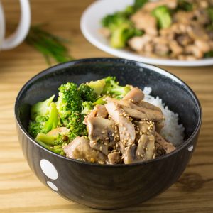 Ginger Chicken Stir Fry with Mushroom and Broccoli