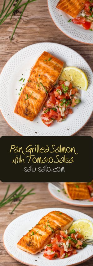 Pan Grilled Salmon with Tomato Salsa - Salu Salo Recipes