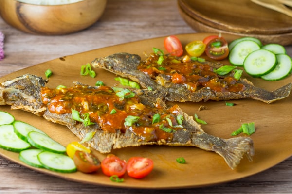 Crispy Fried Sole with Sweet Spicy Sauce