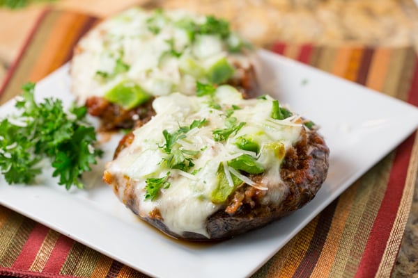 Pizza Stuffed Portobello Mushrooms