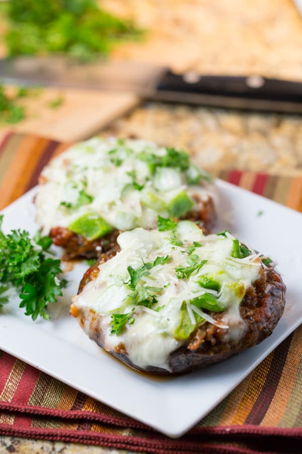 Pizza Stuffed Portobello Mushrooms