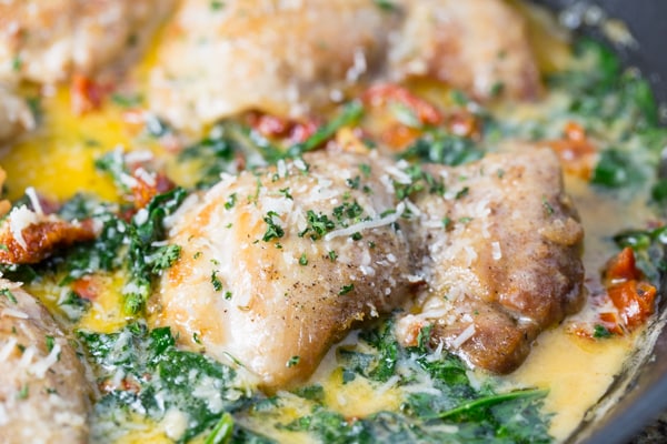Chicken with Sun Dried Tomato and Spinach