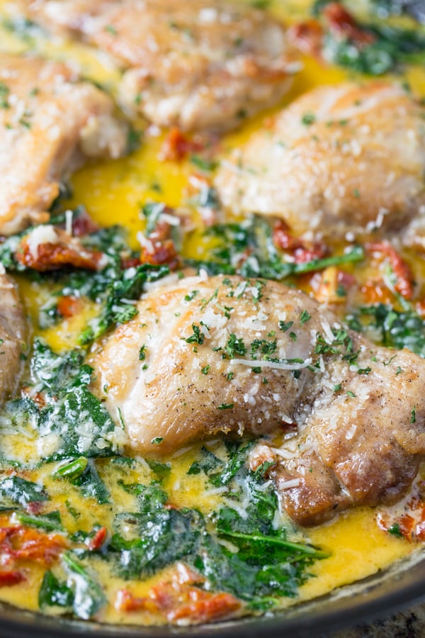 Chicken with Sun Dried Tomato and Spinach