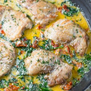 Chicken with Sun Dried Tomato and Spinach