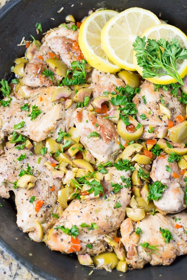Skillet Chicken With Olives