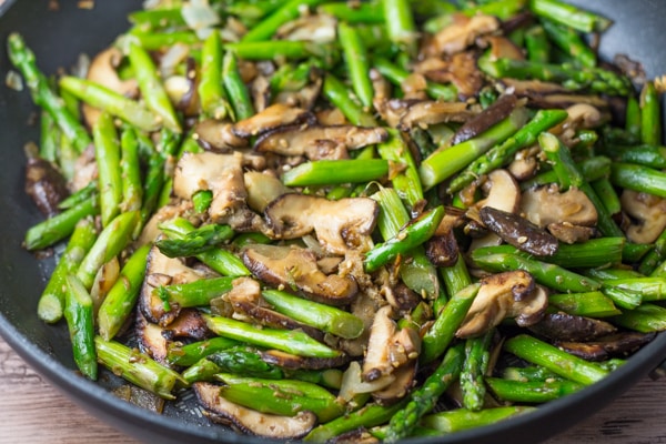 Ginger Sesame Asparagus and Shiitake