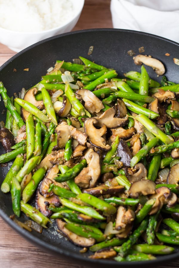 Ginger Sesame Asparagus and Shiitake