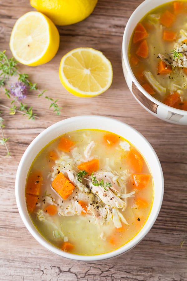 Lemon Chicken Rice Soup