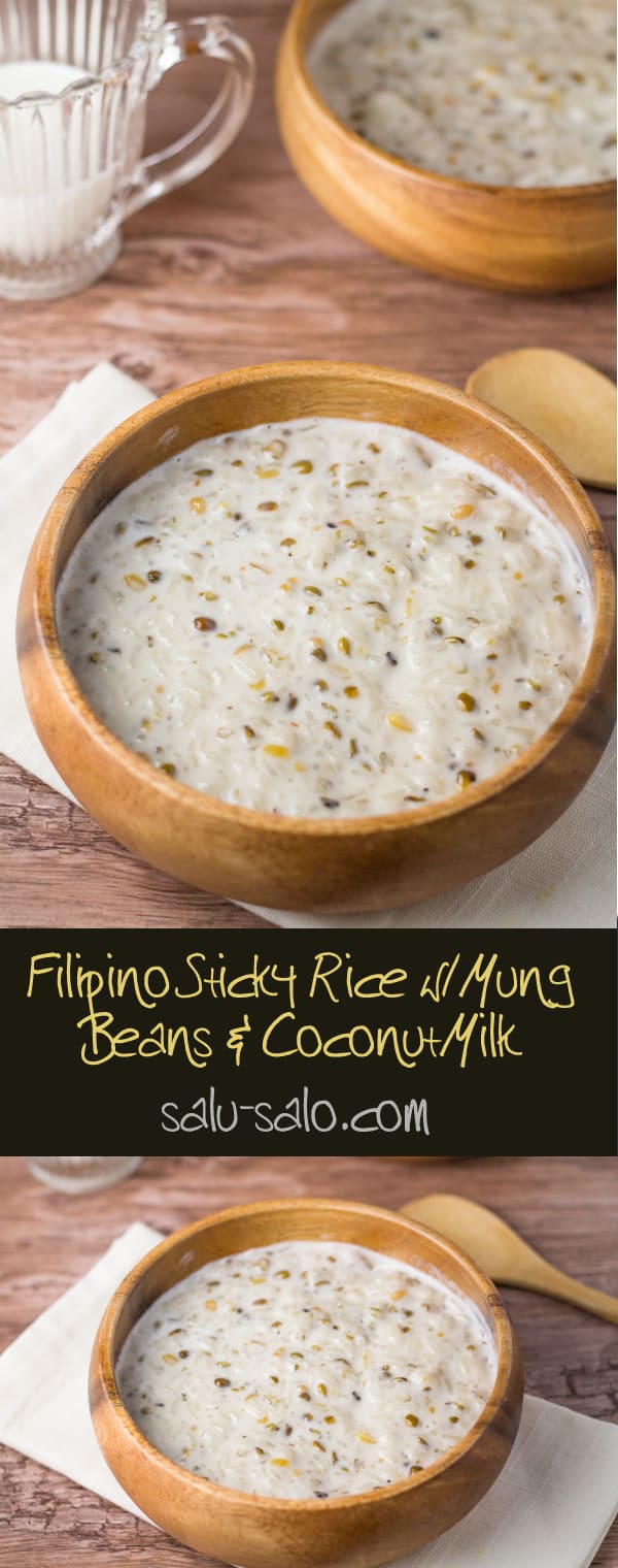 Ginataang Munggo (Sticky Rice with Mung Beans and Coconut Milk)