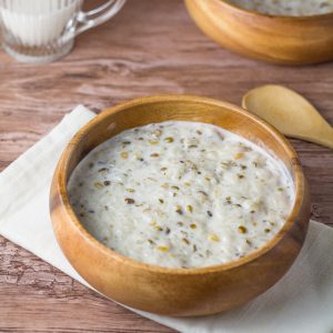 Ginataang Munggo (Sticky Rice with Mung Beans and Coconut Milk)