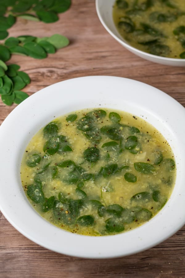 Suwam na Mais (Corn and Moringa Soup)