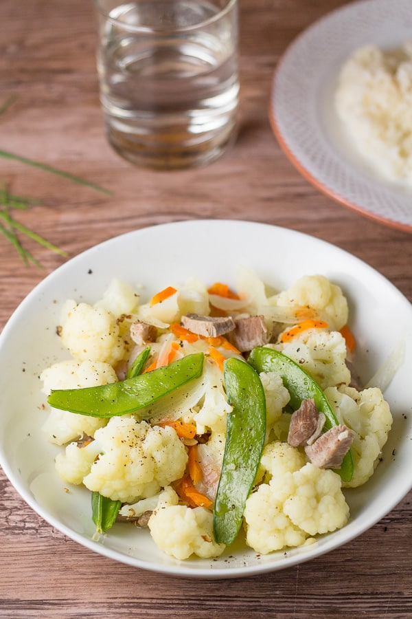 Sauteed Cauliflower and Snow Peas