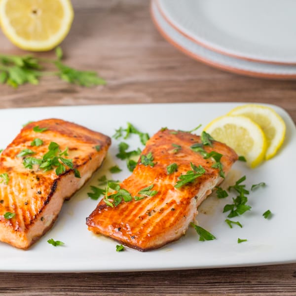 Crispy Salmon with Garlic Lemon Butter Sauce - Salu Salo Recipes