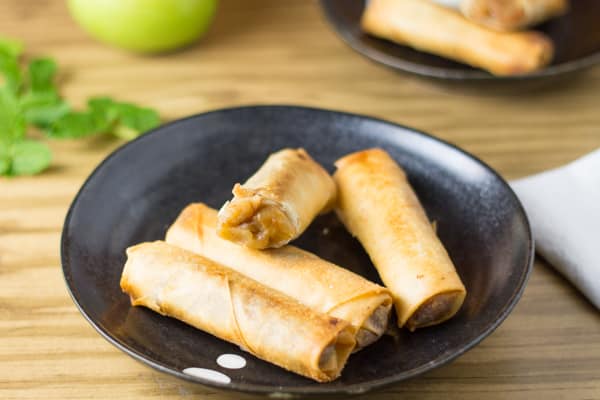 Apple cinnamon turon serving suggestion