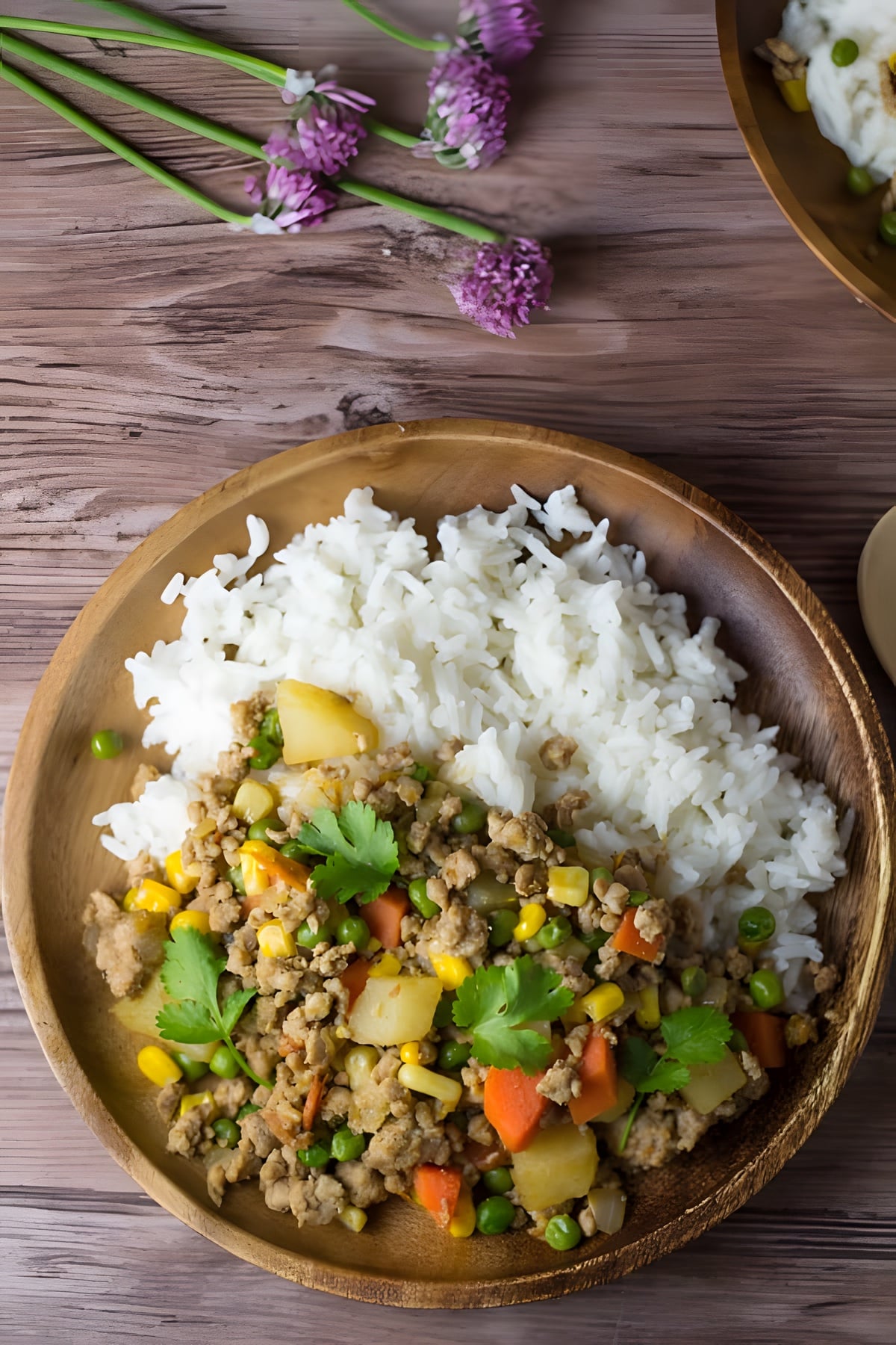 Ground Pork with Corn, Green Peas and Potato